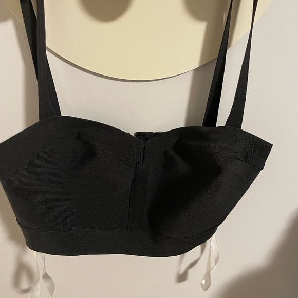 Superdown Emilia Two Piece Crop Top and Skirt Set in Black - Picture 4 of 7